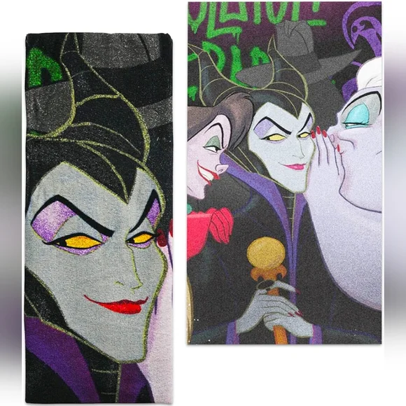Disney Villains Maleficent, Cruela And Ursula Towel NWT - Picture 2 of 5